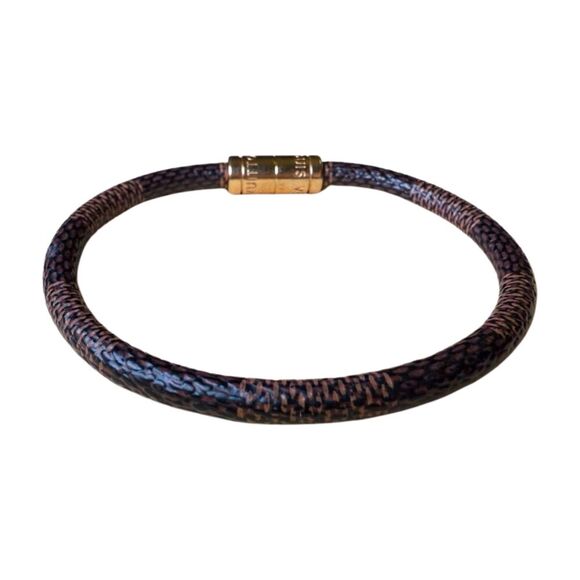 Louis Vuitton Damier Ebene Leather Bracelet - Picture 2 of 3